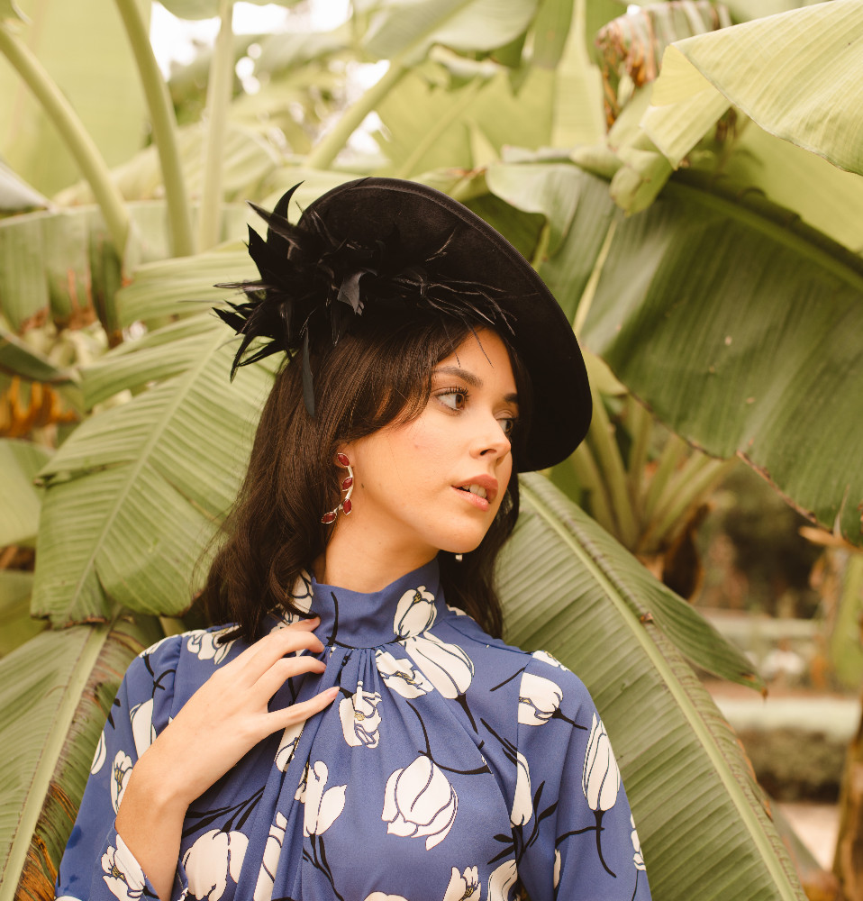 Felt , velvet and suede hat and headress