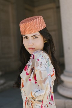 Pill Box paja trenzada