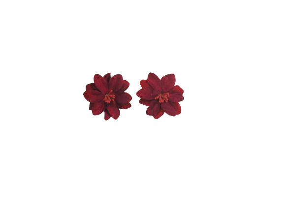 Pendiente Flor terciopelo