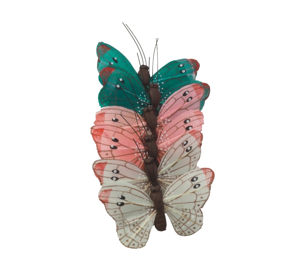 Mariposas de plumas varios colores