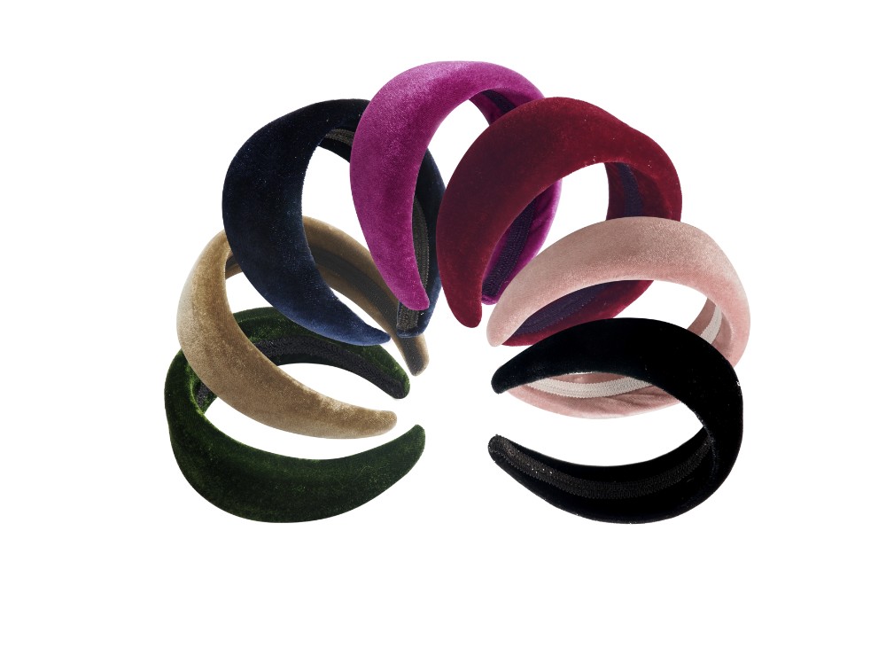 Padded velvet headband 4 cm. approx.