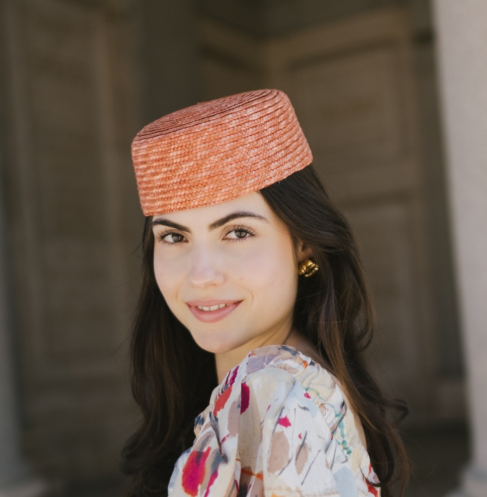 Pill Box paja trenzada